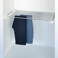Pull-out width adjustable trousers rack white - bright aluminium 1